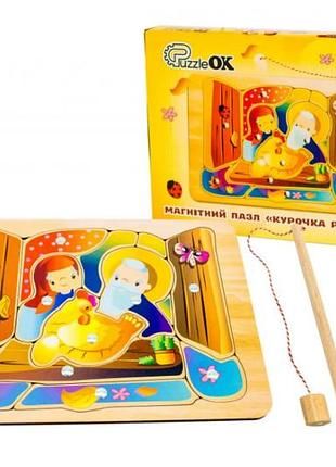 Магнітний пазл-сортер казочка "Курочка Ряба" Puz-14473 в коробці р. 31.5*22*4.5 см PuzzleOk