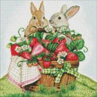 Алмазна мозаїка "Кролики на пікніку" 40х40 АМО7562
