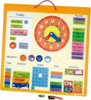 Магнітний календар Viga Toys з годинником англійською мовою (50377) 