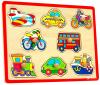Дерев'яна рамка-вкладиш Viga Toys Кольоровий транспорт (50016) 