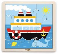 Дерев'яний пазл Viga Toys Кораблик 9 елементів (51445) 