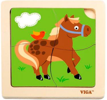 Пазл Viga Toys Кінь 4 елементи (51312) 