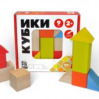 Дерев'яні кубики для малюків кольорові 9 шт 900163