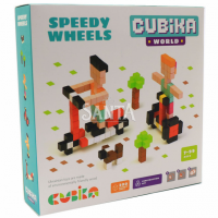 Дитячий дерев'яний конструктор Cubika (Кубики) швидкі колеса, 200 деталей, 15290 
