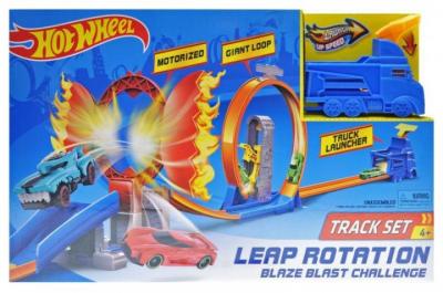 Автотрек з запуском "Hot Wheel" "Truck" "Leap Rotation" Вогняна куля (+1 машинка) 5789