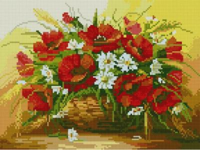 Алмазна мозаїка Кошик польових квітів, 30x40 (EJ232)