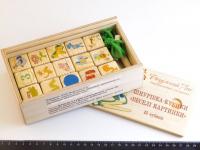 Дерев'яна іграшка Розумний Лис шнурівка кубики "Веселі картинки" (90046) 