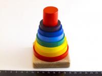 Дерев'яна іграшка Розумний Лис пірамідка веселка (90053) 