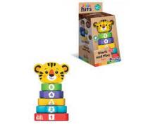 Дерев'яна іграшка Kids hits, KH20/014  пірамідка тигр в коробці