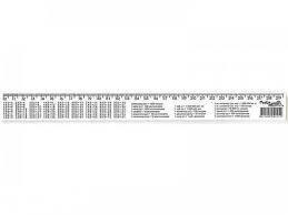 Лінійка пластикова Irbis 30 см табличка множення об'єму площі маси друкована (90252)