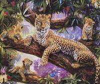 Алмазна мозаїка 40х30 см "Сім'я леопардів" AToys (GB70185)