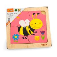 Дерев'яний міні-пазл Viga Toys Бджілка 4 елементи (50138) 