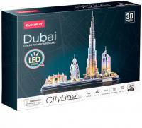 Тривимірна головоломка-конструктор CubicFun City Line з Led-підсвіткою Дубай (L523h)