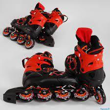 Роликові ковзани детячі розсувні Inline SKate р0змір 31-34Червоні