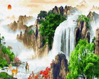 Картина за номерами Brushme "Гірський водоспад" GX23677 40*50