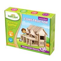 Конструктор дерев'яний для дітей Будиночок з балконом 136 дет. 900248