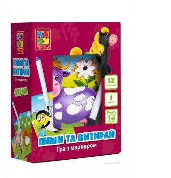 Настільна гра Vladi Toys Гра настільна "Пиши та витирай Ферма" VT5010-19