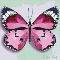 Набір для розпису по номерах Ідейка Рожевий метелик 25*25см (KHO4209)