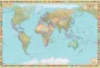 Політична карта світу, м-б 1:22 000 000 (на картоні на планках)