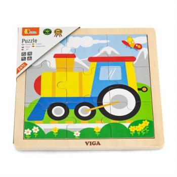 Дерев'яний пазл Viga Toys Паровозик, 9 ел. (51446)