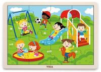 Дерев'яний пазл Viga Toys Парк розваг 16 елементів (51454) 