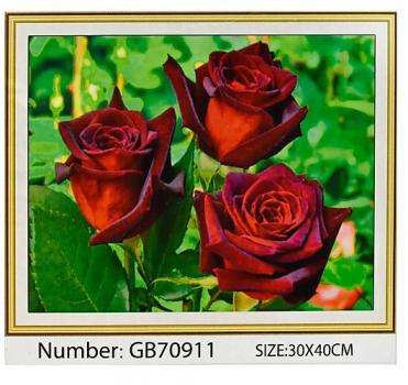Алмазна мозаїка 30х40 "Червоні троянди" (GB70911)