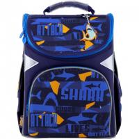 Рюкзак каркасний шкільний GoPack 5001 Shark GO20-5001S-15 Синій