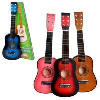 Гітара M 1369 дерев., струни 6 шт., запасна струна, медіатор, 4 кольори, 59-21-7 см.				