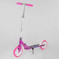 Двоколісний Самокат для дівчинки Best Scooter 54701 Рожевий з білим, колеса PU, d=20см (MW656-1)