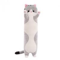 М'яка іграшка обіймашка Кіт Батон, подушка 50 см, Сірий 