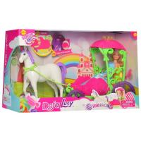 Ігровий набір для дівчинки карета з конем і лялькою DEFA звук, світло (8423)