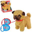 Собачка Мопс на повідку, м'яка інтерактивна іграшка 26 см, "Кращий друг"