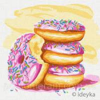 Розмальовка по цифрам Идейка Улюблені пончики (KHO5627) 25 х 25 см (Без коробки) 