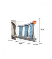 Конструктор 3D Wange 4217 Архітектура Готель Марина Бей Сендс, Сінгапур Блакитний/Сірий на 881 деталь 
