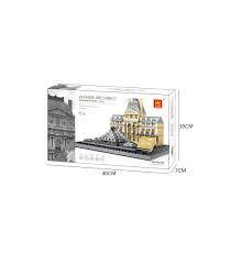 Конструктор 3D Wange 4213 Архітектура Музей Лувр The Louvre of Paris-France Бежевий/Сірий на 821 деталь 