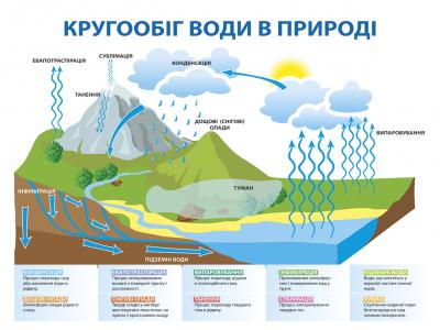 Плакат ламінований Кругообіг води в природі