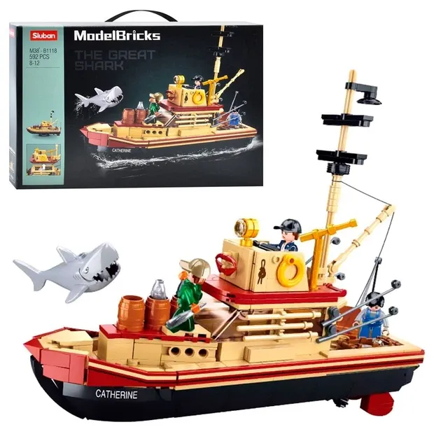 Конструктор SLUBAN M38-B1118 "Model Bricks": Рибальський човен, 592 дет.