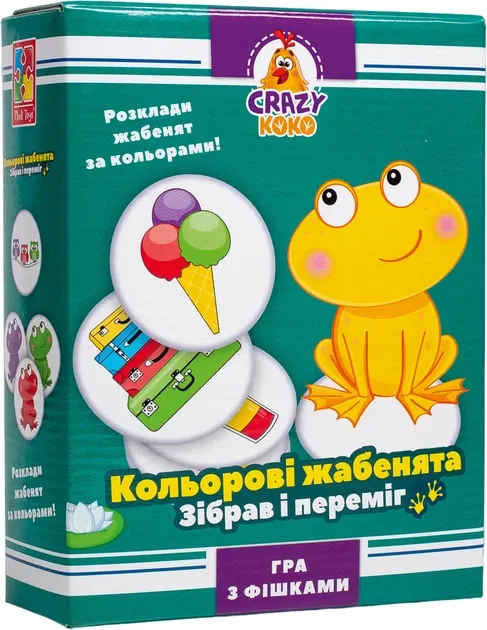 Настільна розважальна гра Crazy Koko "Кольорові жабенята" VT8025-06 (укр) Vladi Toys
