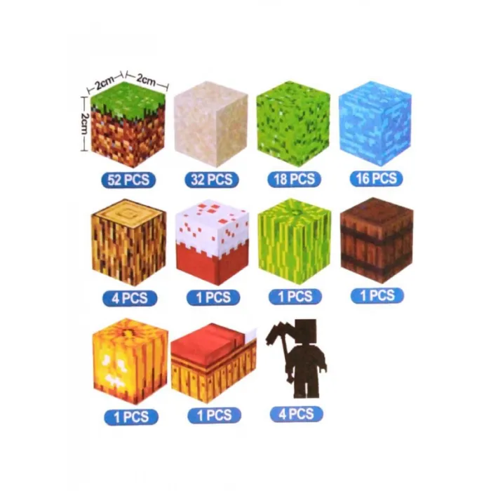 Магнітний Конструктор Блоки Minecraft (132 деталі) ТВ-10