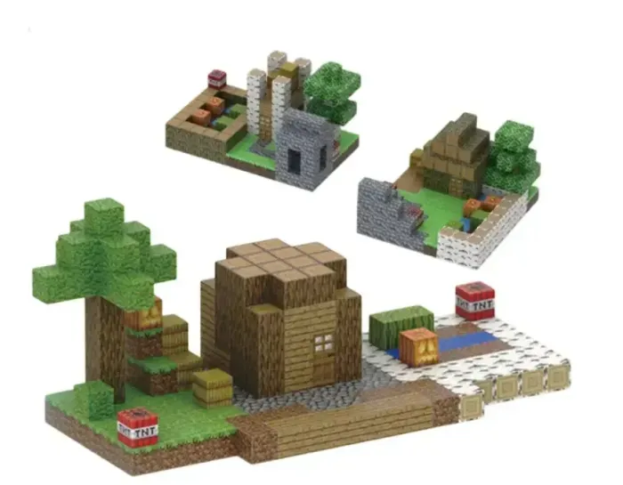 Магнітний Конструктор Блоки Minecraft (198 деталей) 28.5 х 17.5 х 4.5 см
