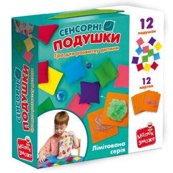 Гра розвиваюча "Сенсорні подушки" VT1100-03 (8) "Vladi Toys", 12 карток, 12 поду...