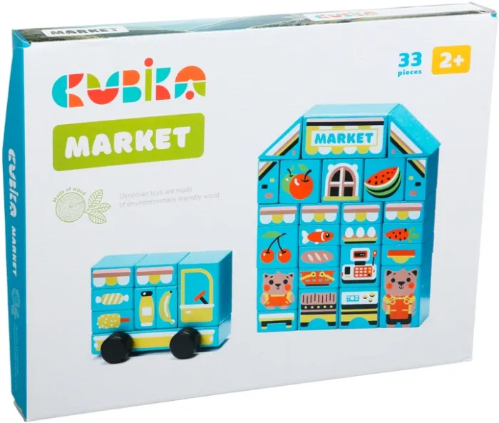 Дерев'яні кубики Cubika Маркет LDK2 (15122)