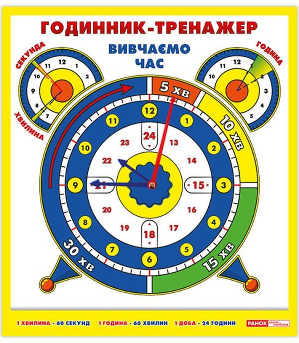 Годинник-тренажер Вивчаємо час 294613