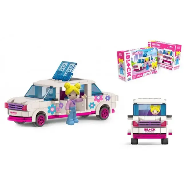 Конструктор Kids hits IBLOCK JUNIOR  KH08/002/2, Дівчатка, Гламурна поїздка Лімузин, 232 дет,компл. фігур, інстр., наліпки,короб. 24*16*6
