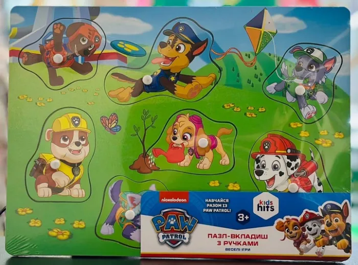 Дерев'яна іграшка KidsHits Paw Patrol вкладиші Щенячий патруль КН20/057