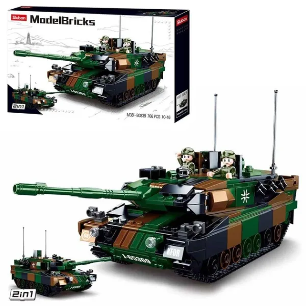 Конструктор SLUBAN M38-B0839 "Model Bricks": Основний бойовий танк Леопард 2А5, 766 дет.