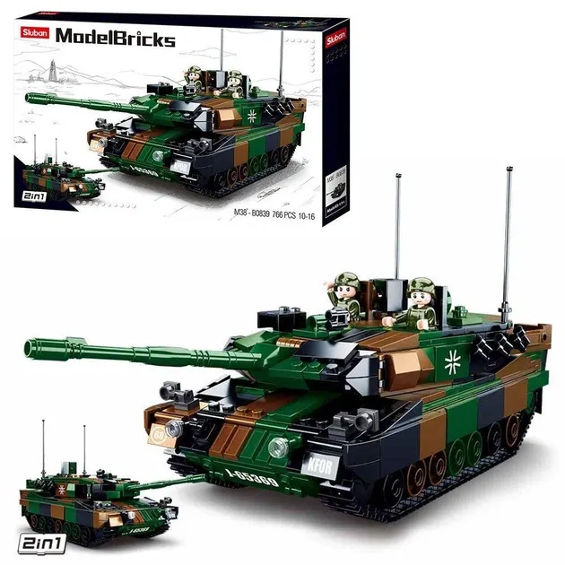 Конструктор SLUBAN M38-B0839 "Model Bricks": Основний бойовий танк Леопард 2А5, 766 дет.