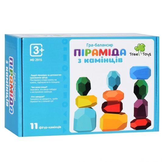 Дерев'яна іграшка Баланс MD 2915 камінці 11 шт., кор., 21,5-14,5-4,5 см.