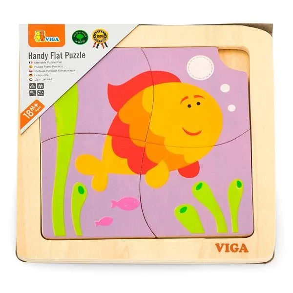 Дерев'яні міні-пазл Viga Toys Рибка, 4 ел. (50144)