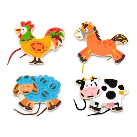 Дерев'яне шнурівка Viga Toys Фермерські звірята (51325)